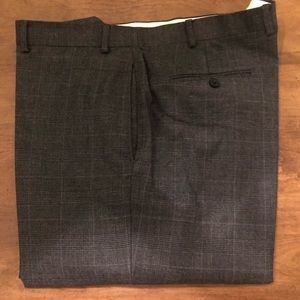 Brooks brothers plaid 42x32 100% wool flat front
